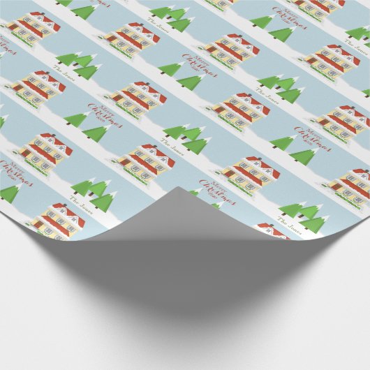 Vrolijk kerstfeest cadeaupapier (Hoek)