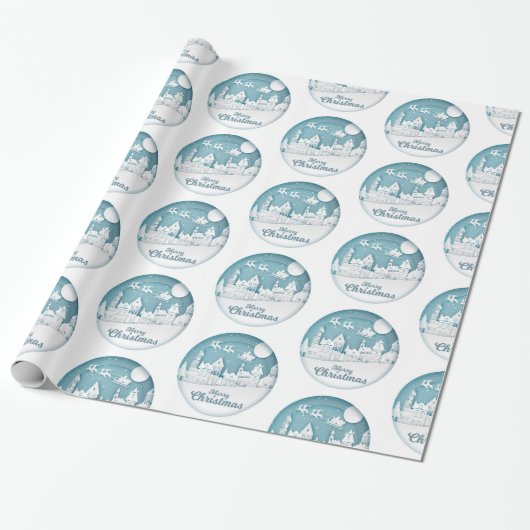 Vrolijk kerstfeest cadeaupapier (Uitgerold)