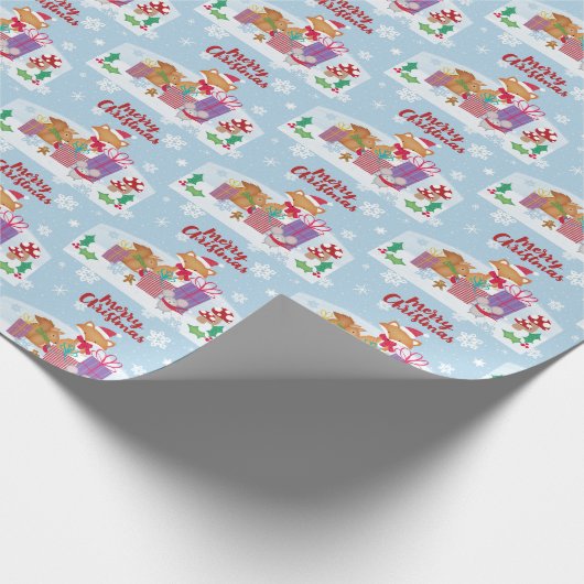 Vrolijk kerstfeest cadeaupapier (Hoek)