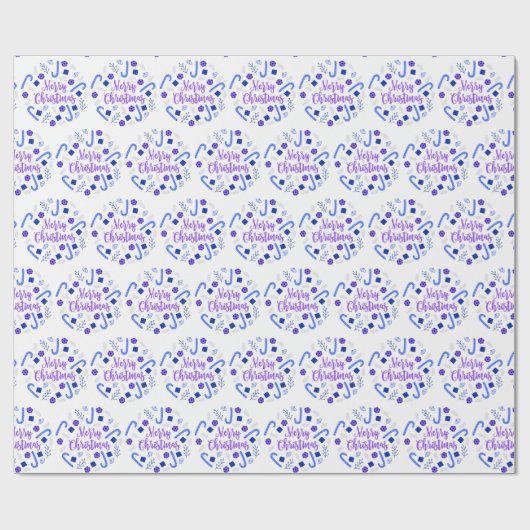 Vrolijk kerstfeest cadeaupapier (Vlak)