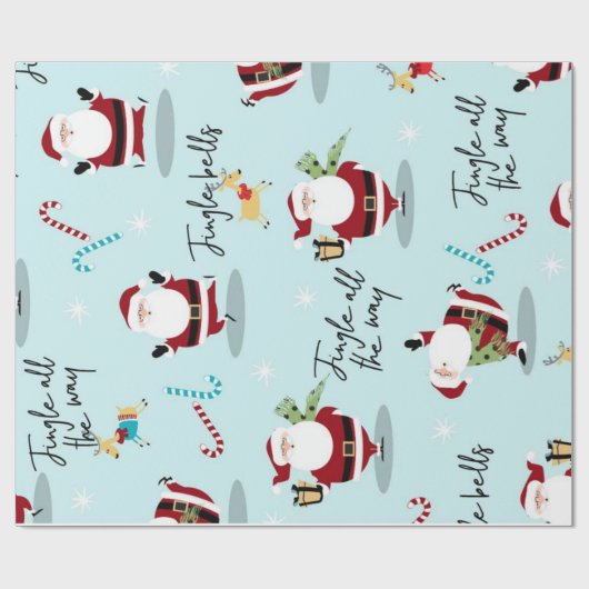 Vrolijk kerstfeest cadeaupapier (Vlak)