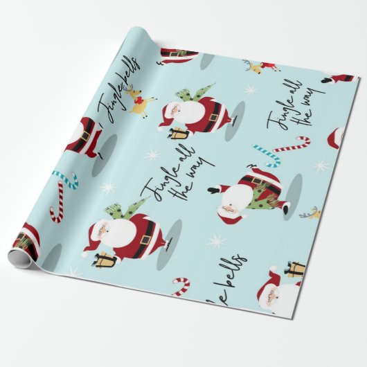 Vrolijk kerstfeest cadeaupapier (Uitgerold)