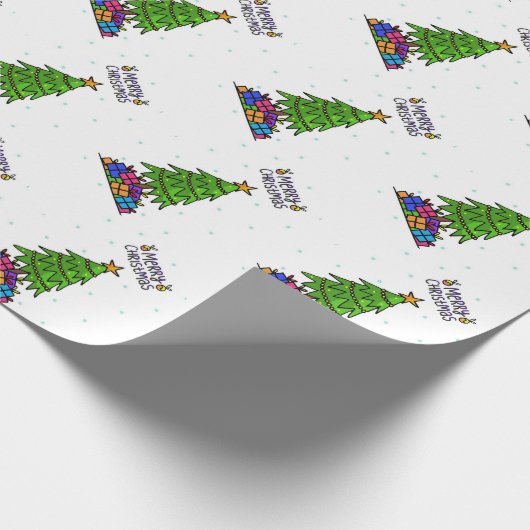 Vrolijk kerstfeest cadeaupapier (Hoek)