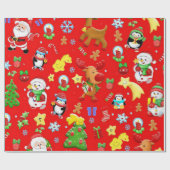 Vrolijk kerstfeest cadeaupapier (Vlak)