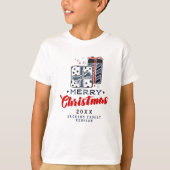 Vrolijk kerstfeest Cadeaus Aangepaste tekst Rood B T-shirt (Voorkant)