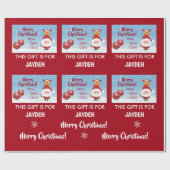 Vrolijk kerstfeest, cadeautje van de kerstman, Rud Cadeaupapier (Vlak)