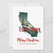 Vrolijk kerstfeest California State Holiday Kaart (Voorkant)