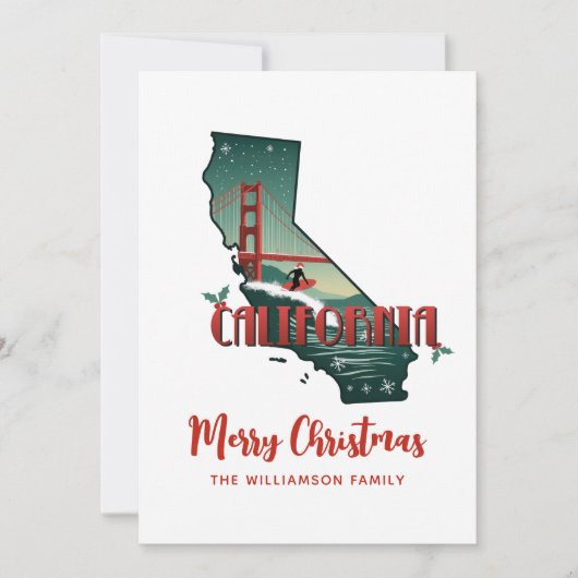 Vrolijk kerstfeest California State Holiday Kaart (Voorkant)