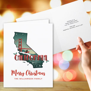 Vrolijk kerstfeest California State Holiday Kaart