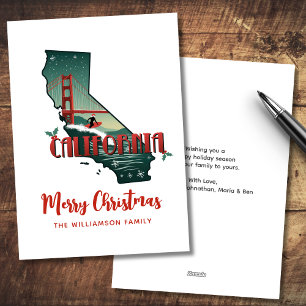 Vrolijk kerstfeest California State Holiday Kaart