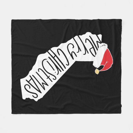 Vrolijk kerstfeest Californië Fleece Deken (Voorkant (Horizontaal))