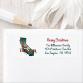 Vrolijk kerstfeest Californië vakantie retour adre Etiket (Insitu)