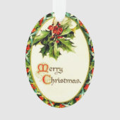 Vrolijk kerstfeest  Calligrafie Holly Acrylyl Ornament (voorkant)