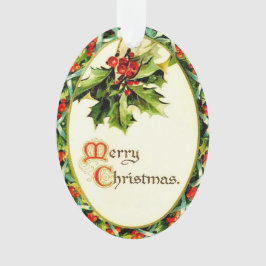 Vrolijk kerstfeest  Calligrafie Holly Acrylyl Ornament
