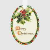 Vrolijk kerstfeest  Calligrafie Holly Acrylyl Ornament (achterkant)
