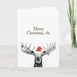 Vrolijk kerstfeest Canadese Moose Stocking Pet Feestdagen Kaart