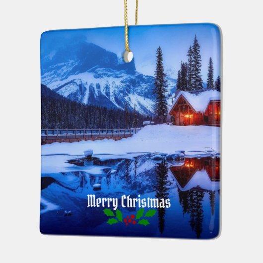 vrolijk kerstfeest! Canadese zonsondergang, Keramisch Ornament (Links)