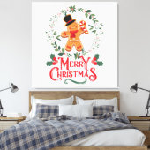 Vrolijk kerstfeest canvas afdruk (Insitu (Slaapkamer))