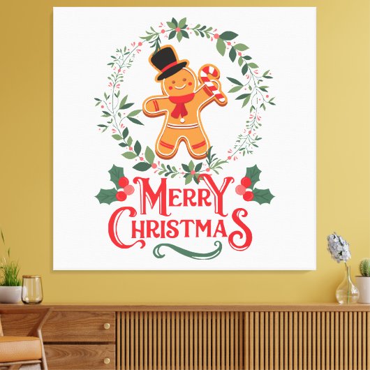 Vrolijk kerstfeest canvas afdruk (Insitu (Woonkamer))