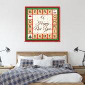 Vrolijk kerstfeest canvas afdruk (Insitu (Slaapkamer))