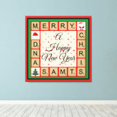 Vrolijk kerstfeest canvas afdruk (Insitu (Houten vloer))