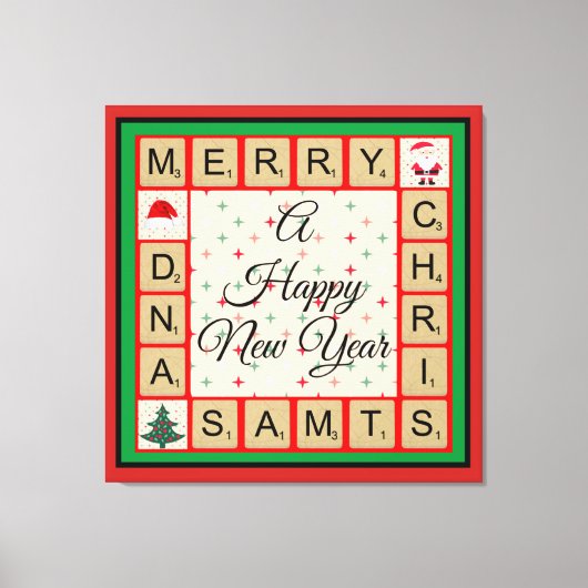 Vrolijk kerstfeest canvas afdruk (Voorkant)