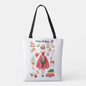 Vrolijk kerstfeest canvas tas (Achterkant)