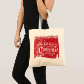 Vrolijk kerstfeest Canvas tas (Voorkant (product))