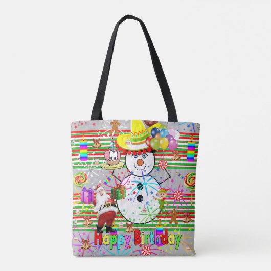 Vrolijk kerstfeest Canvas tassen vrouwen (Achterkant)