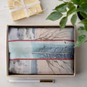 Vrolijk Kerstfeest Cape Cod House Sneeuw Bomen Tissuepapier (Geschenk)