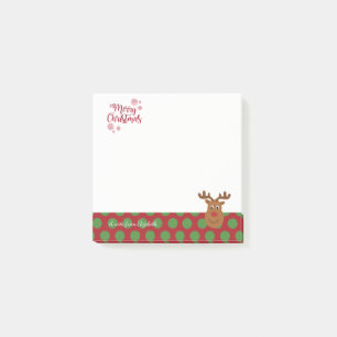 Vrolijk kerstfeest, Cartoon rendiergepersonaliseer Post-it® Notes