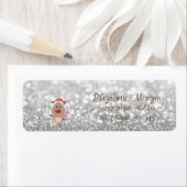 Vrolijk kerstfeest, Cartoon rendiertje, Glittery B Etiket (Insitu)