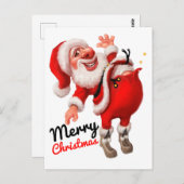 Vrolijk kerstfeest cartoon Santa Briefkaart (Voorkant / Achterkant)