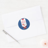 Vrolijk kerstfeest Cartoon Santa Ronde Sticker (Envelop)