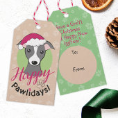 Vrolijk kerstfeest Cartoon schattige vieze hond Cadeaulabel