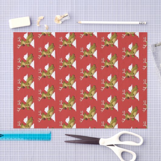 Vrolijk kerstfeest Cartoon vliegend renrendiertje Tissuepapier (Craft)