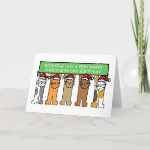 Vrolijk kerstfeest Cartoons katten Feestdagen Kaart