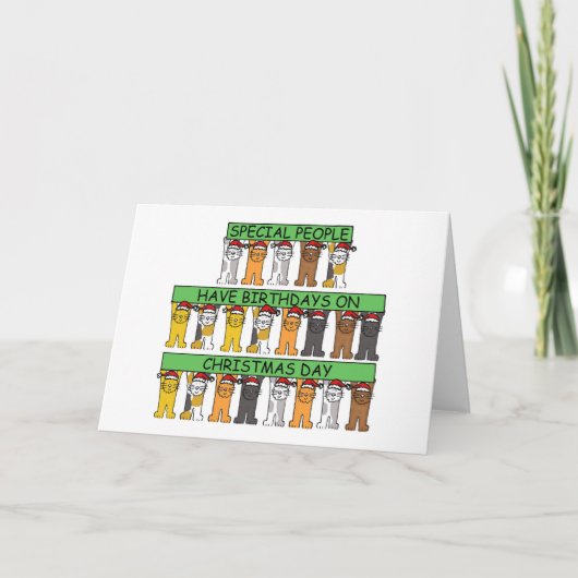 Vrolijk kerstfeest Cartoons katten Feestdagen Kaart (Voorkant)