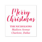 Vrolijk kerstfeest Casual rood script vakantie Zelfinktende Stempel (Design)