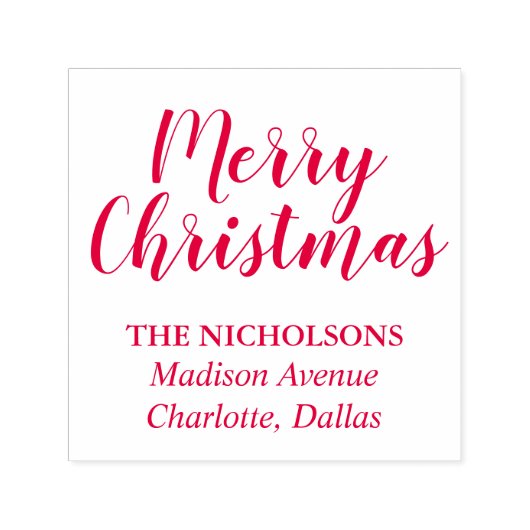 Vrolijk kerstfeest Casual rood script vakantie Zelfinktende Stempel (Design)