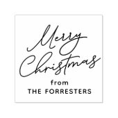 Vrolijk Kerstfeest casual script gepersonaliseerd  Zelfinktende Stempel (Design)