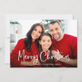 vrolijk kerstfeest | Casual script twee foto's Feestdagenkaart (Voorkant)