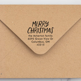 Vrolijk kerstfeest casual type vakantie retour adr  zelfinktende stempel