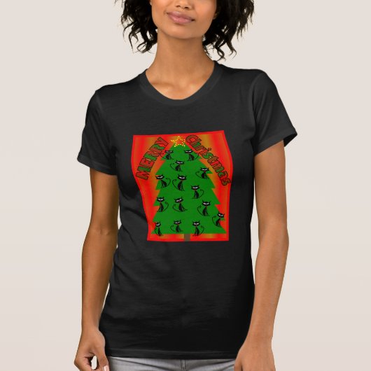 vrolijk kerstfeest CAT TREE T-shirt (Voorkant)