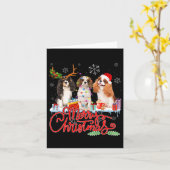 Vrolijk Kerstfeest Cavalier King Santa Reindeer Li Kaart (Gele Bloem)