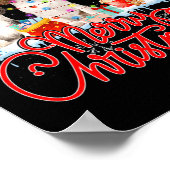 Vrolijk Kerstfeest Cavalier King Santa Reindeer Li Poster (Hoek)