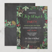 Vrolijk kerstfeest Chalk Mistletoe Xmas Uitnodigen Kaart (Voorkant / Achterkant)