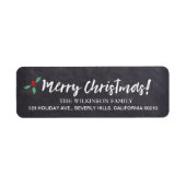 Vrolijk kerstfeest ・Chalkboard ・ Handlettering Etiket (Voorkant)
