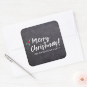 Vrolijk kerstfeest ・Chalkboard ・ Handlettering Vierkante Sticker (Envelop)