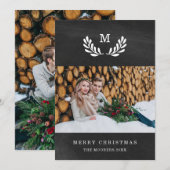 vrolijk kerstfeest | Chalkboard look met foto Feestdagenkaart (Voorkant / Achterkant)